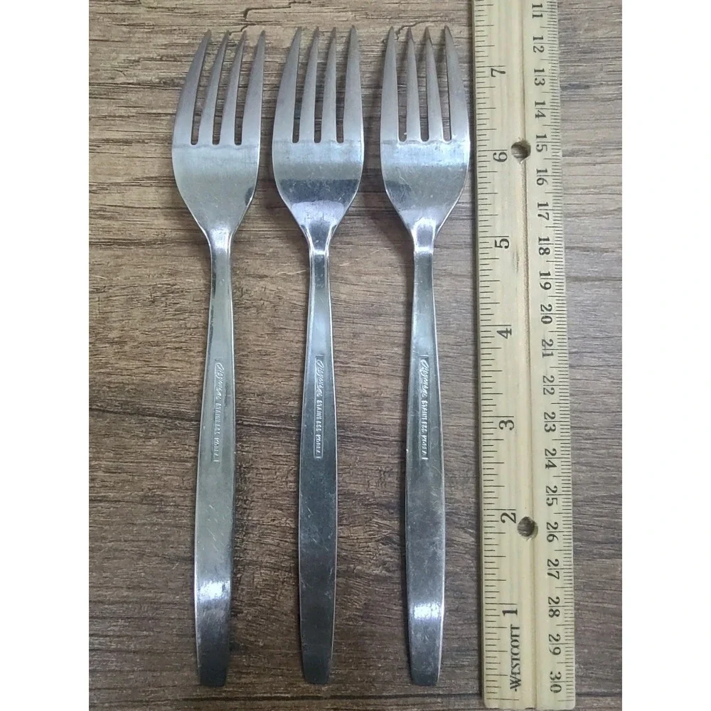 Rogers Co Stanley Roberts La Spana Dinner Fork Lot Of 3 Mid Century Modern Forks